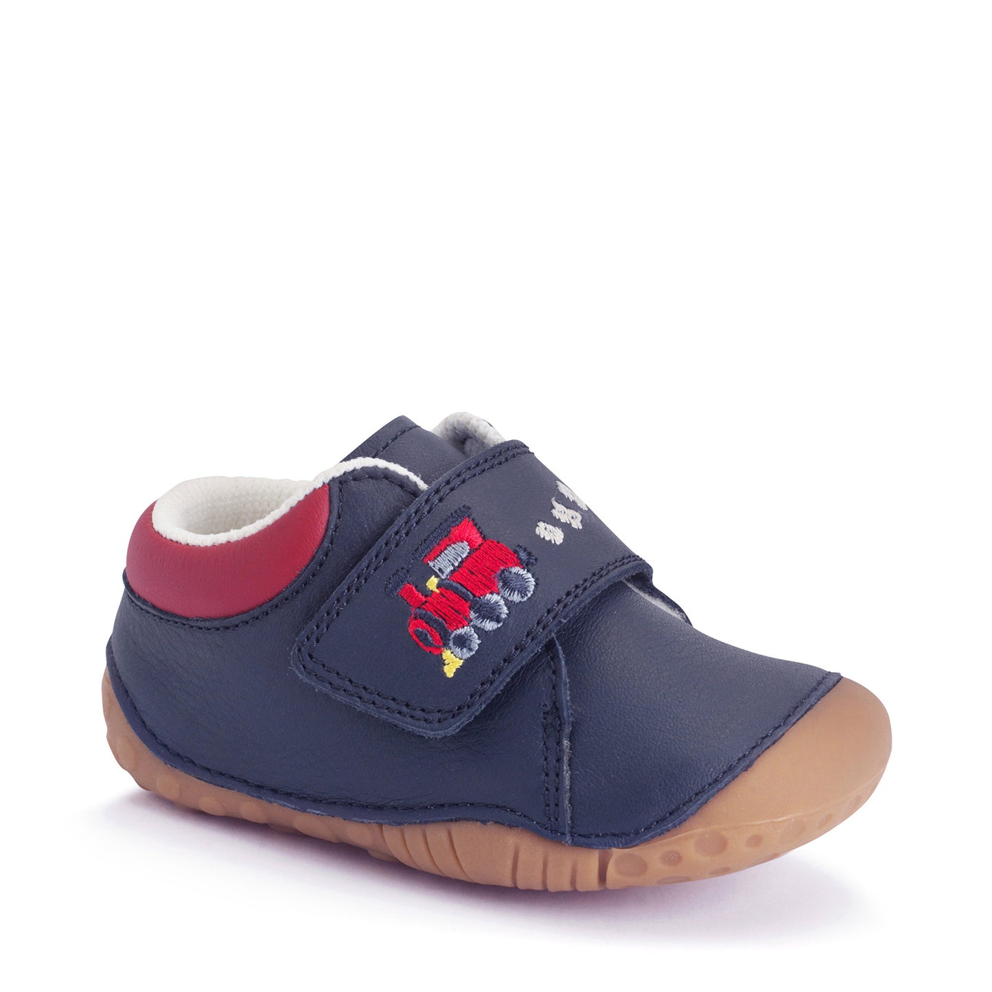Dinky Navy Leather Train Pre Walker