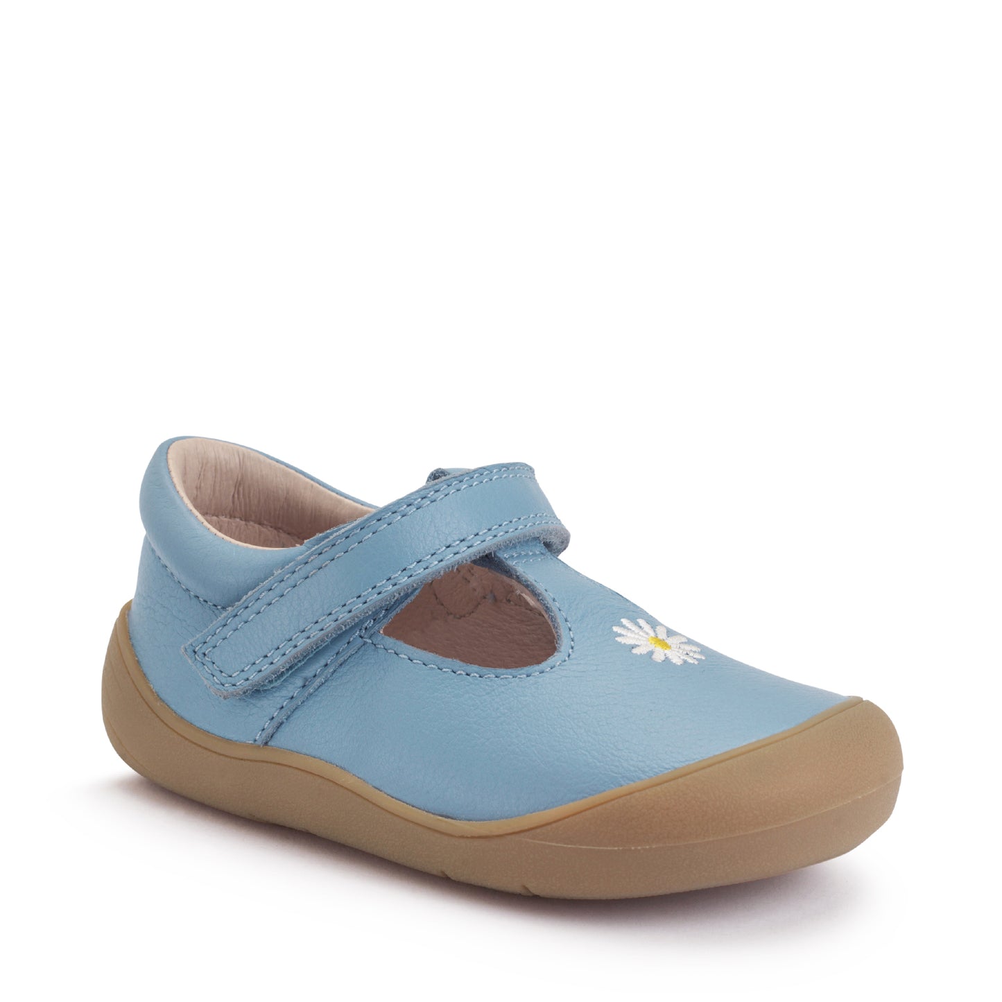 Floret Cornflower Blue Leather Girls First Shoe