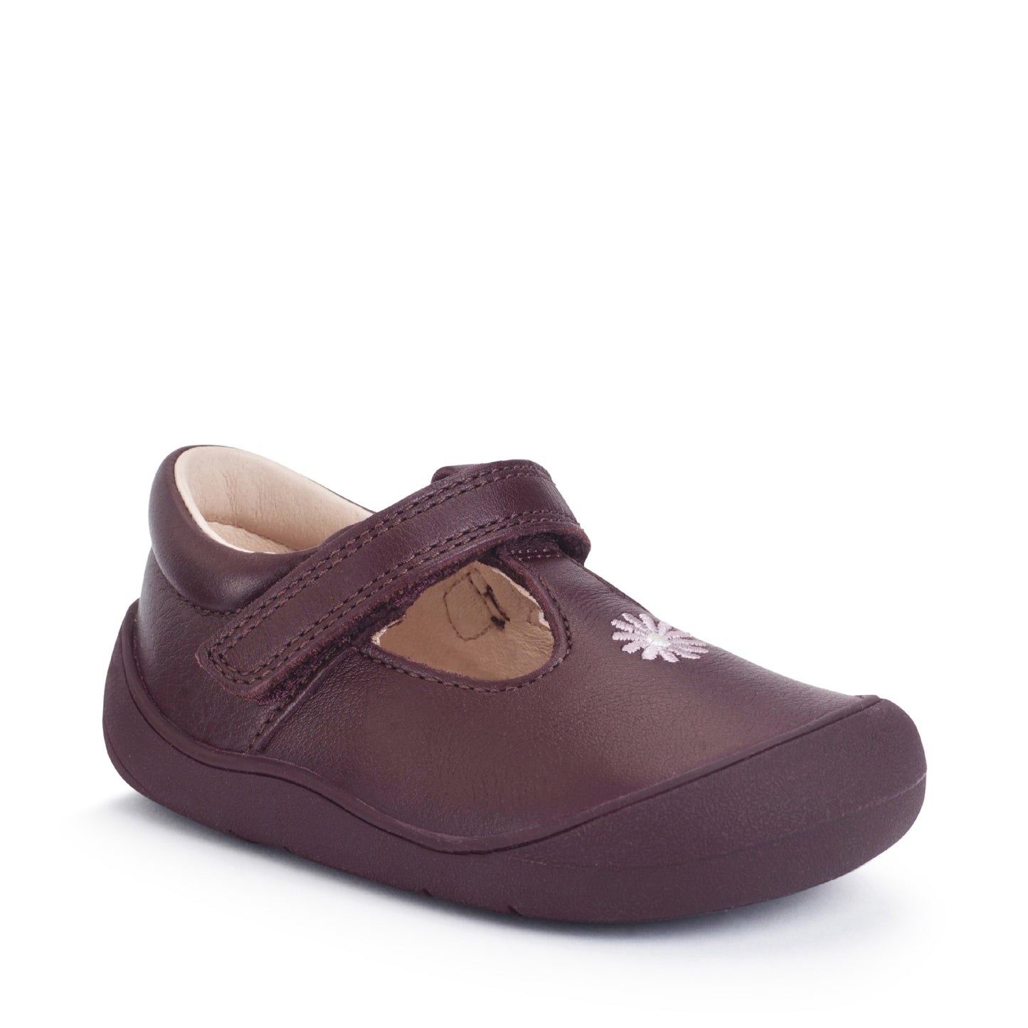 Floret Burgundy Leather Girls First Shoe