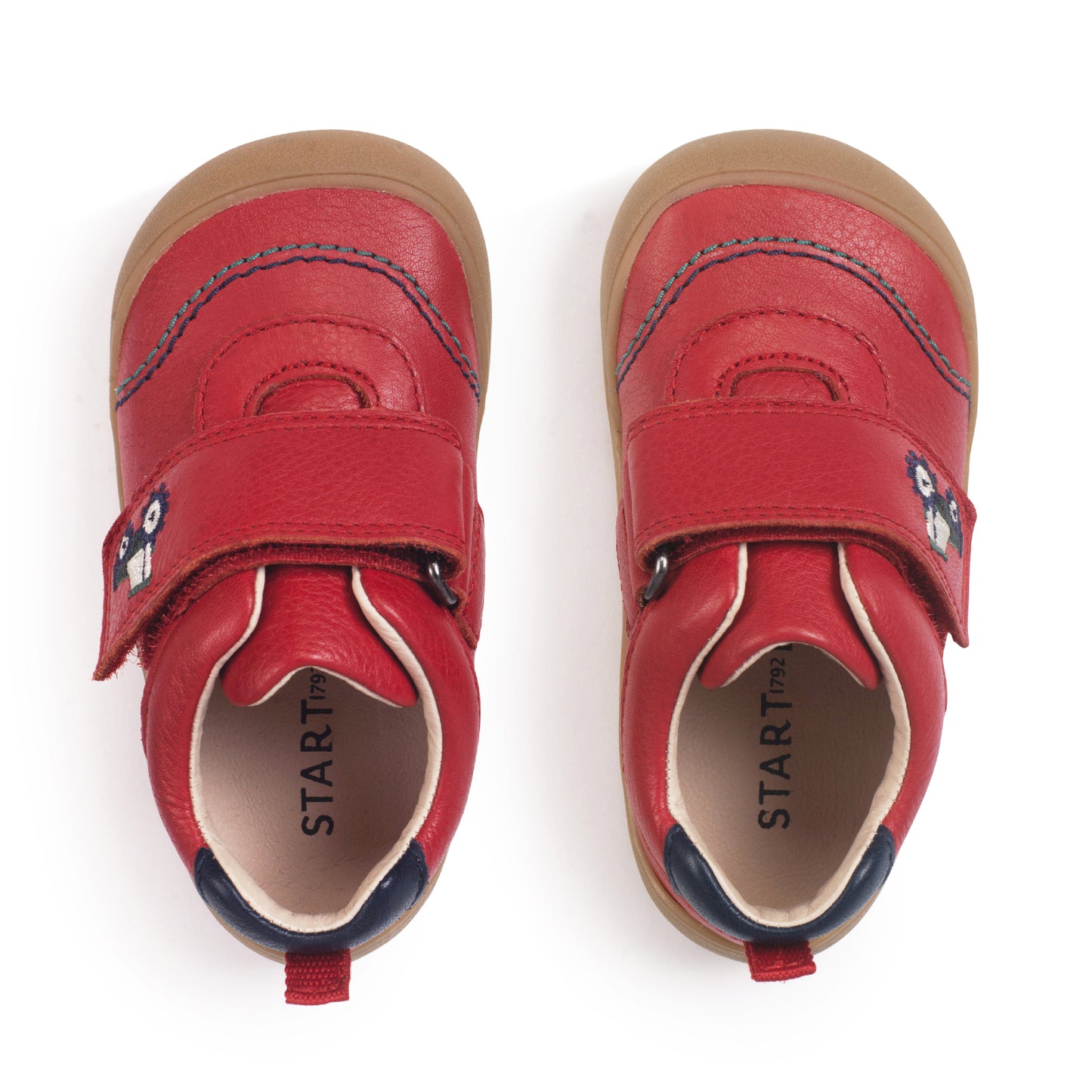 Harvest Red Leather Casual Shoe With Tractor Motif