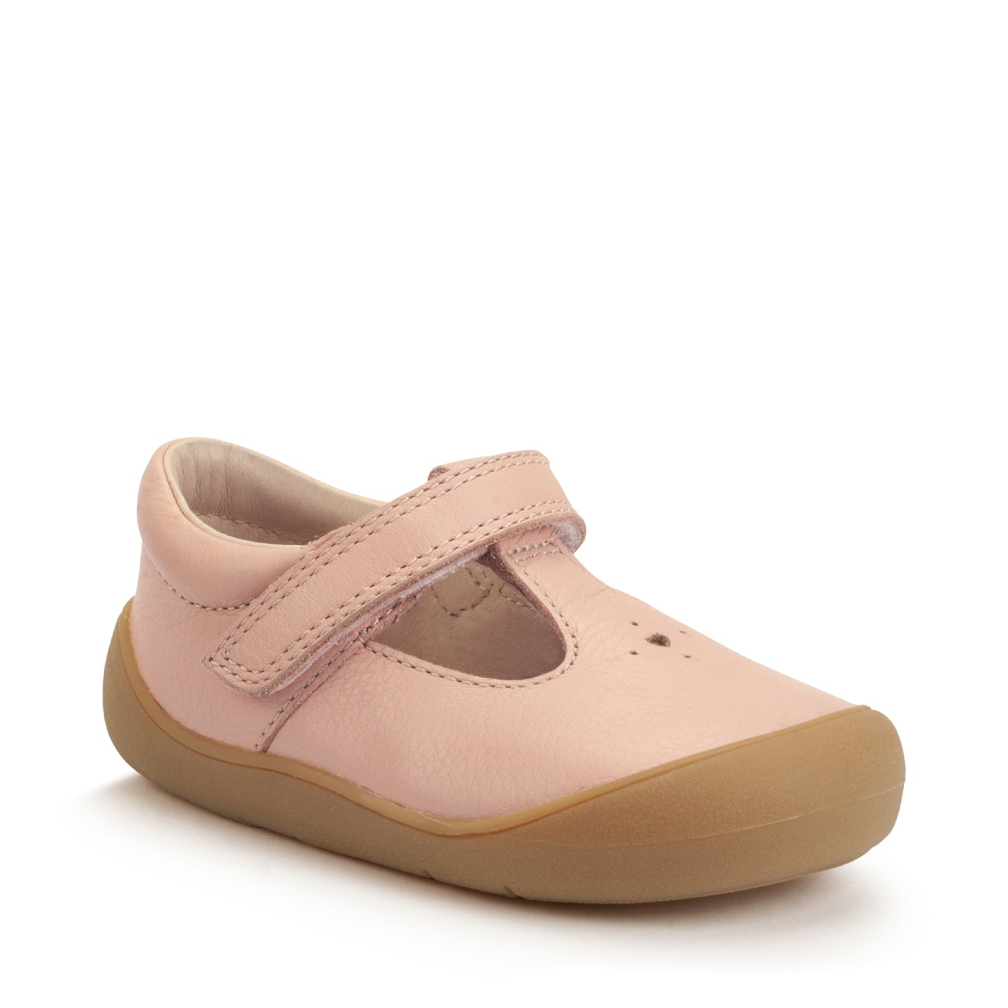 Charms Girls Dusky Pink Leather T-Bar Shoe