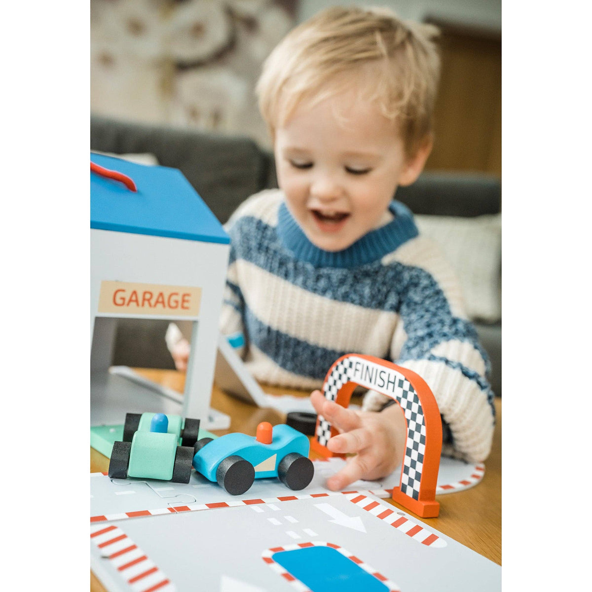 Wooden Racing Track Play Set