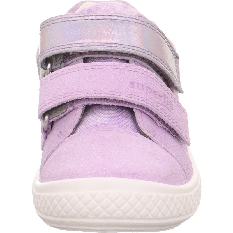 Tensy Lilac Leather Girls Low Cut Sneaker Shoe