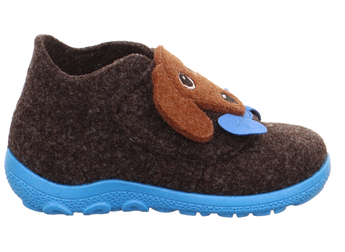 Happy Octi Dog Brown Felt Slipper