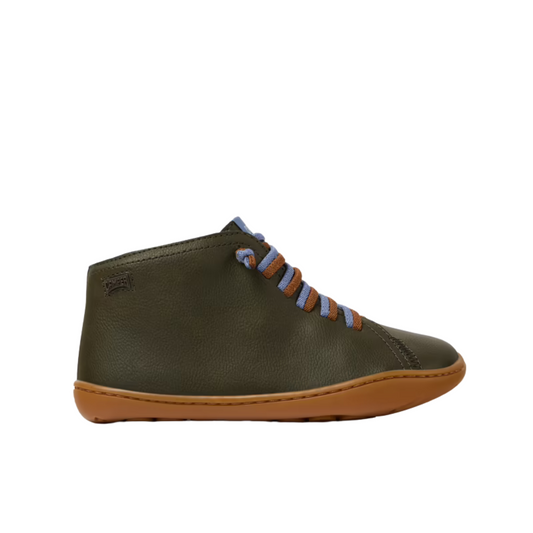 K Peu Cami Kids Elastic Lace Green Leather Ankle Boot