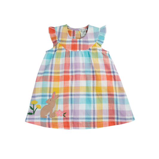 Flora Body Dress Springtime Check Rabbit