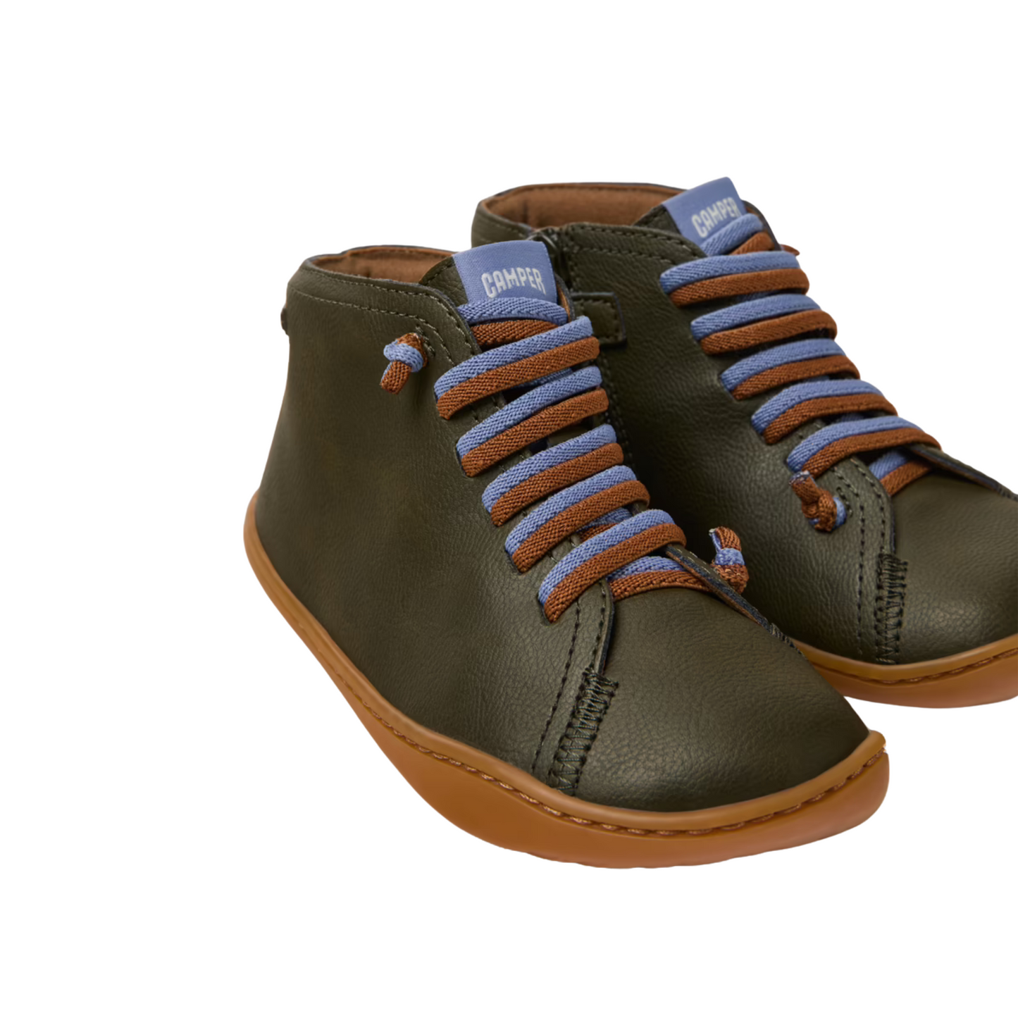 K Peu Cami Kids Elastic Lace Green Leather Ankle Boot