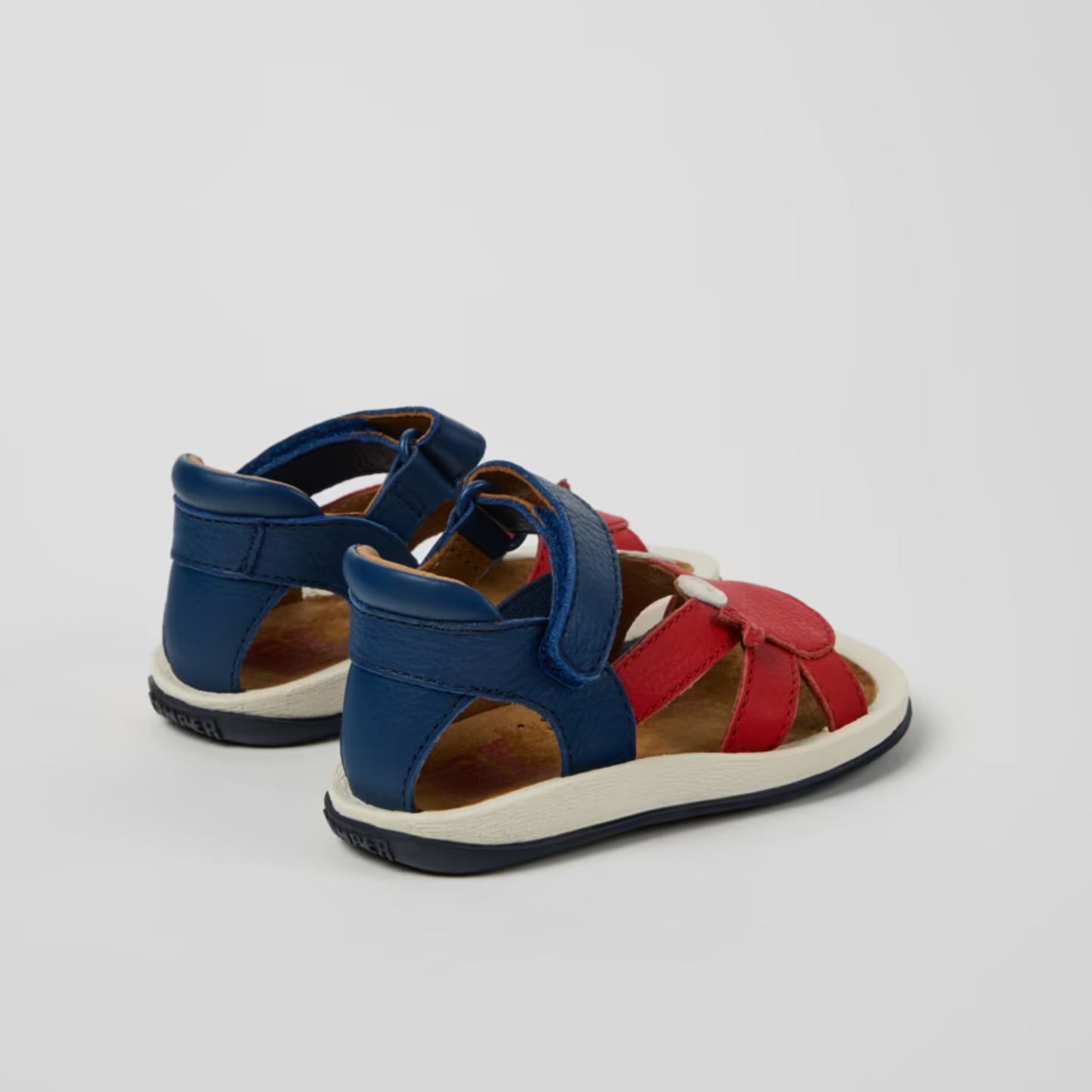 Bicho Twins Leather Crab Motif Leather Sandals