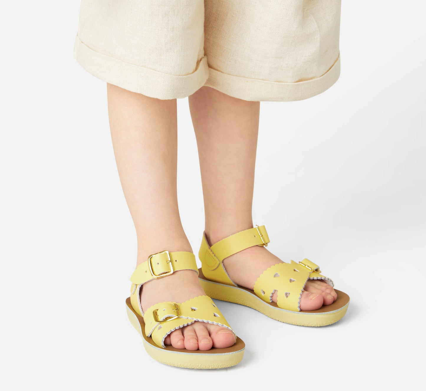 Sweetheart Butter Yellow Leather Kids Sandal