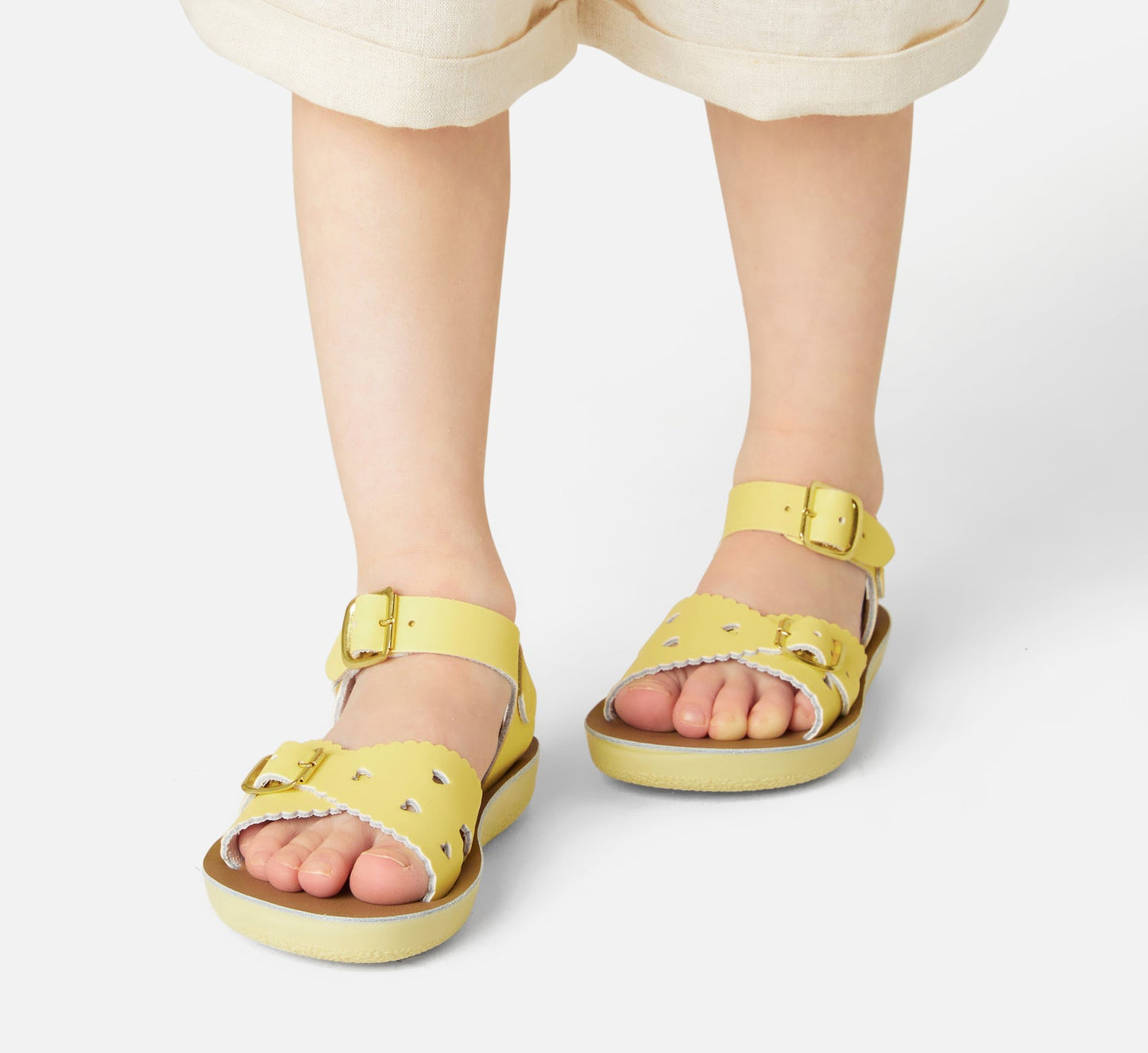 Sweetheart Butter Yellow Leather Kids Sandal