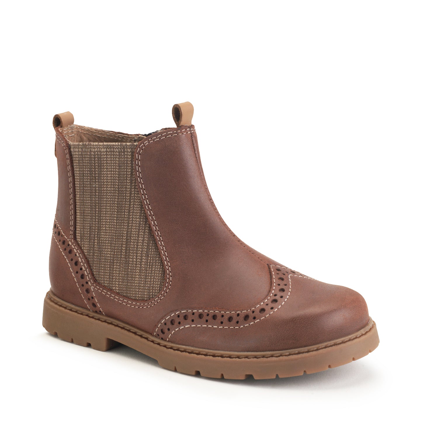 Chelsea Tan Leather Zipped Boot