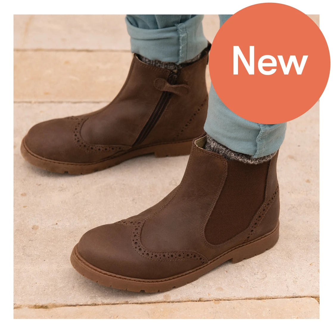 Brown Leather Chelsea Zipped Chelsea Boot