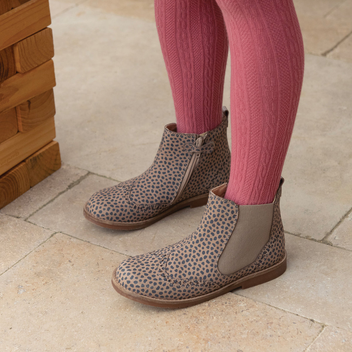 Bramble Taupe Splash Nubuk Zipped Chelsea Boot