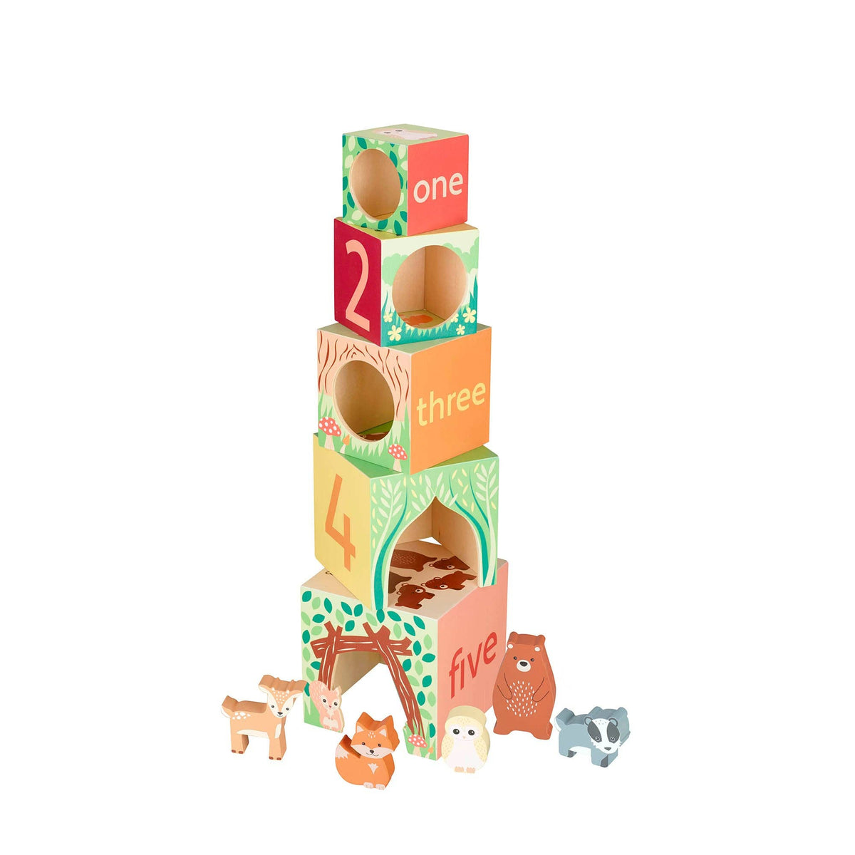 Woodland Animal Wooden Stacking Cubes