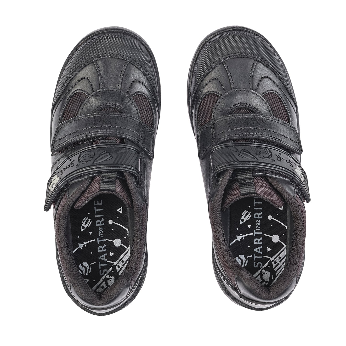 Rocket Black Leather Boys School Shoe