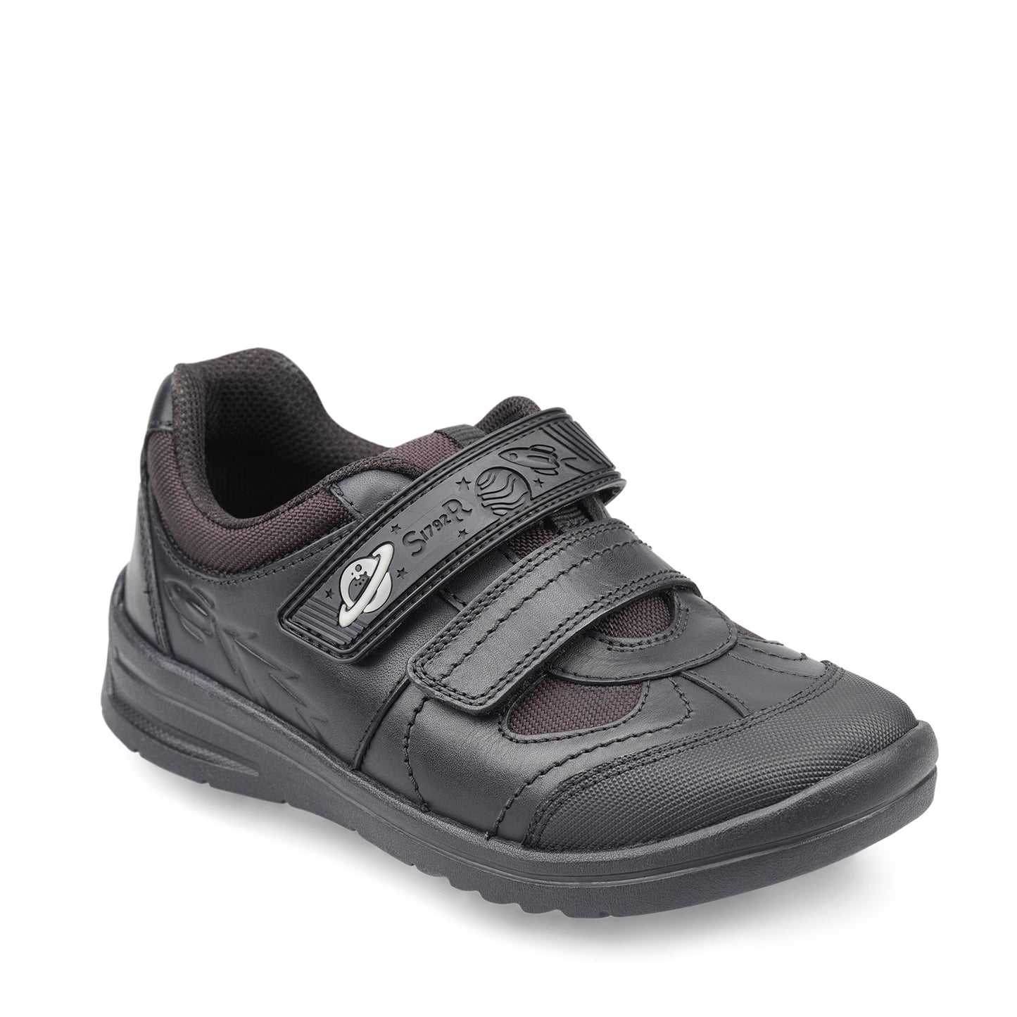 Rocket Black Leather Boys School Shoe
