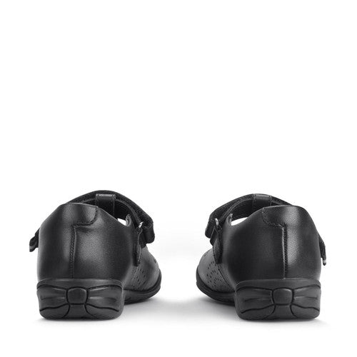 Encourage Black Leather T-Bar Girls School Shoe