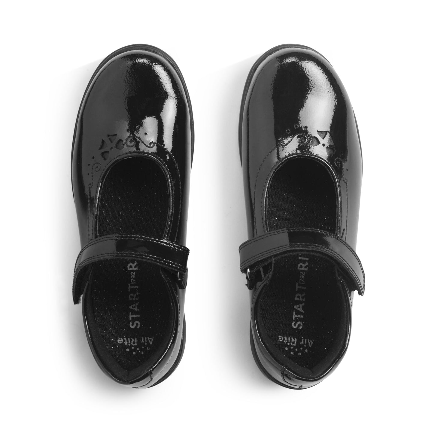 Glisten Black Patent Leather T-Bar Girls School Shoe