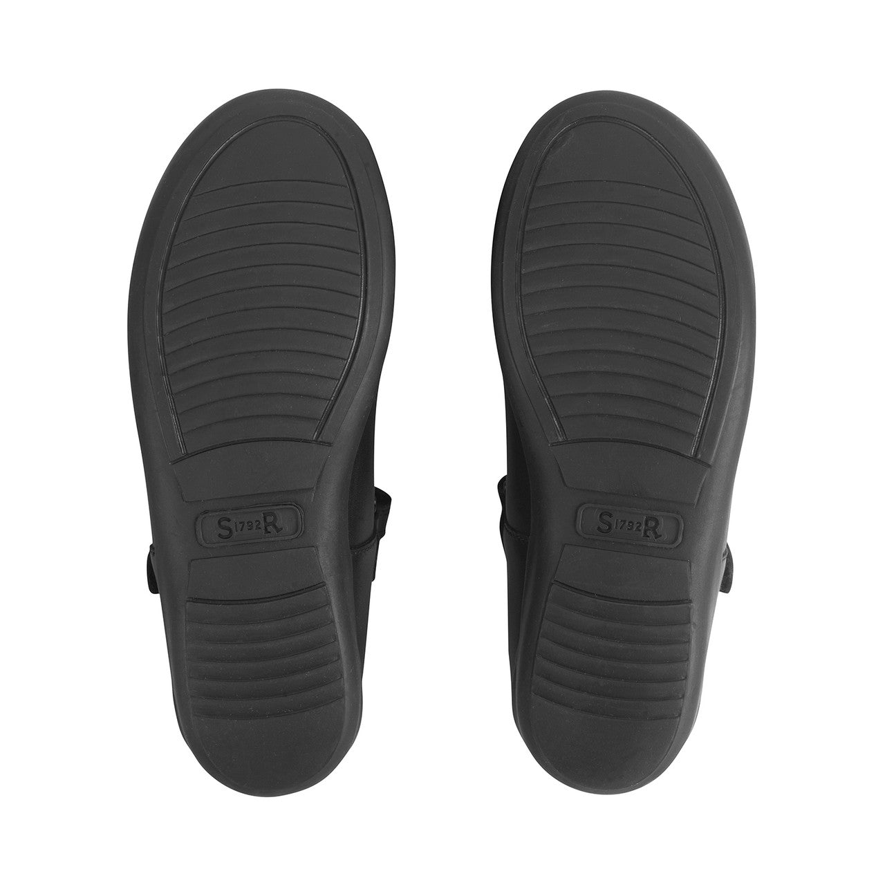 Ribbon Black Leather Girls School Shoe