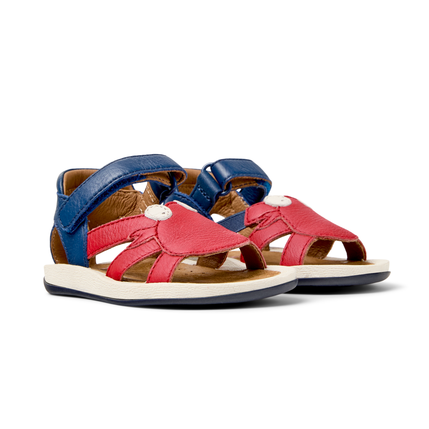 Bicho Twins Leather Crab Motif Leather Sandals