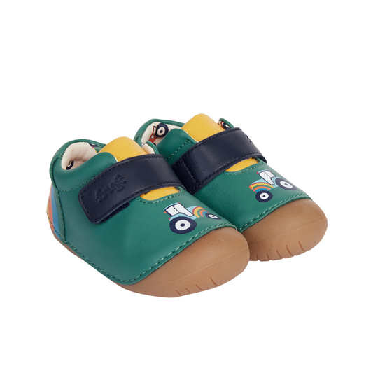 Fjord Tractor Holly Green Leather First Walker