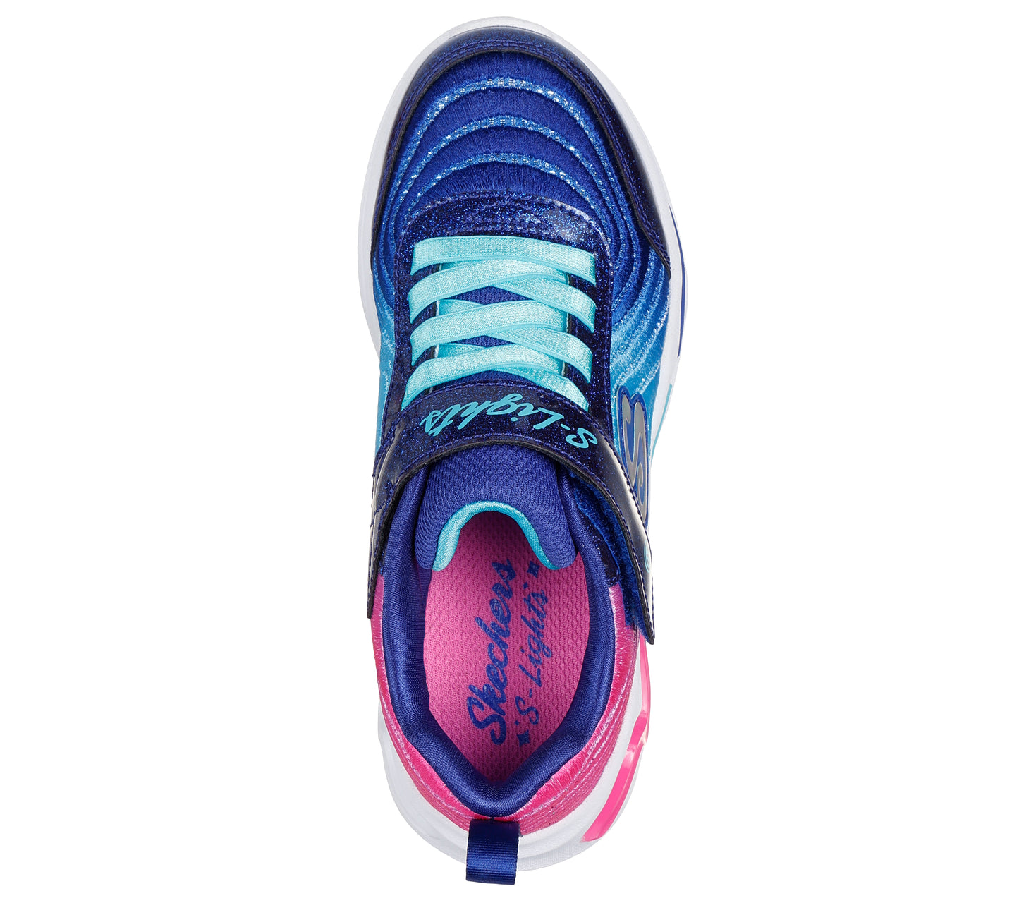 Wavy Beams Ombre Express Navy/Mint/Pink Light Up Girls Trainer