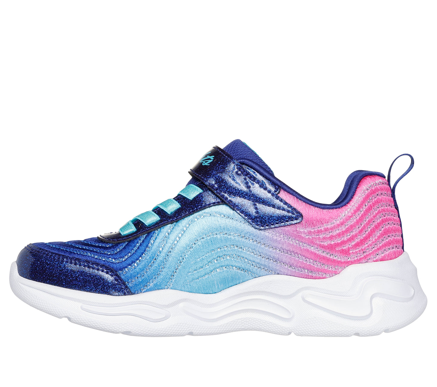 Wavy Beams Ombre Express Navy/Mint/Pink Light Up Girls Trainer