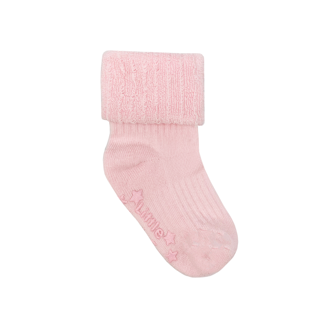 Non Slip Stay On Cosy Camellia Pink Terry Socks