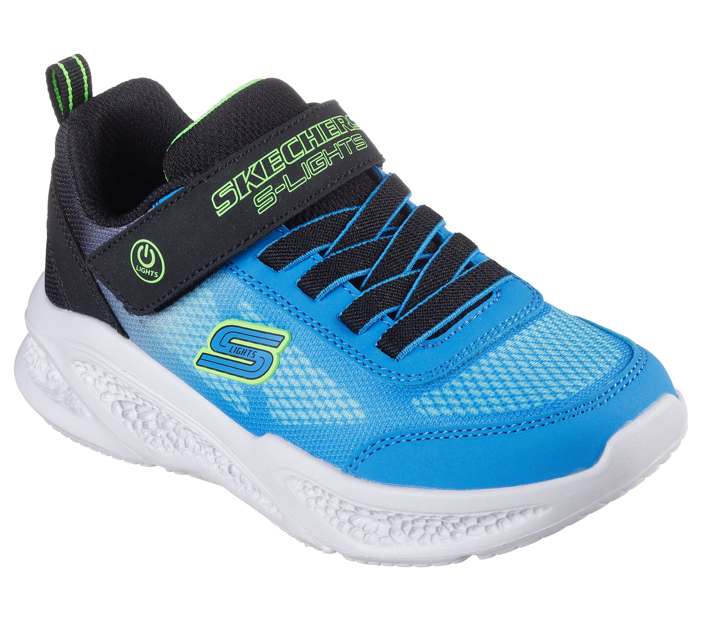 Meteor Lights Krendo Boys Black/Blue Light Up Trainer