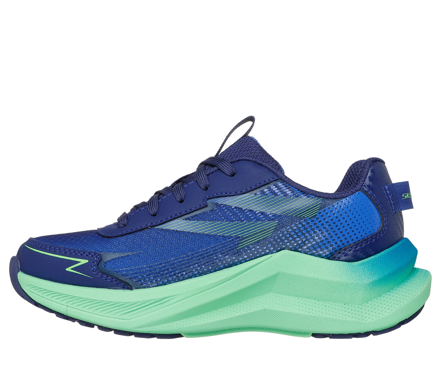 Max Cushioning Ascender Stable Pace Blue Lime Lace Up Trainer