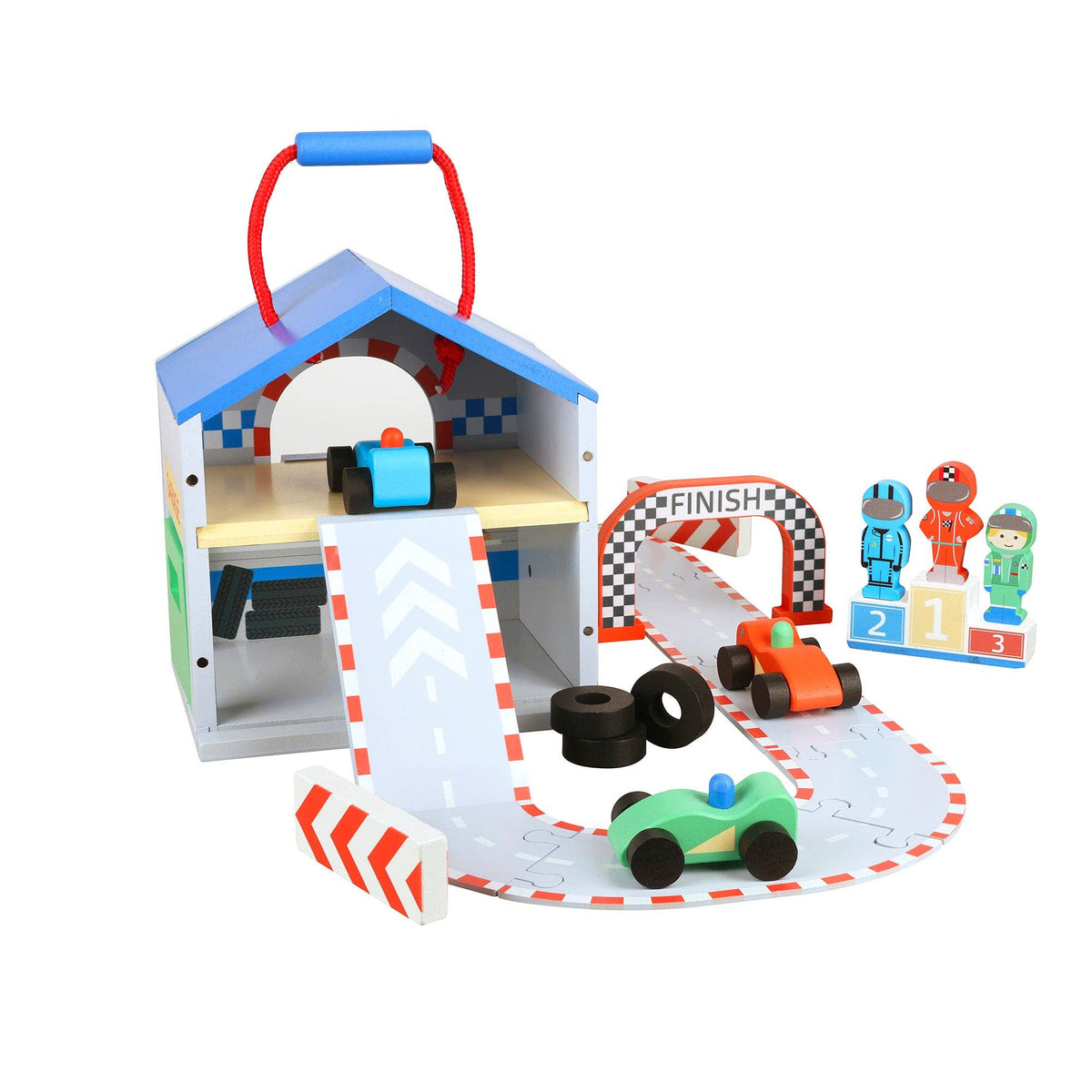 Wooden Racing Track Play Set