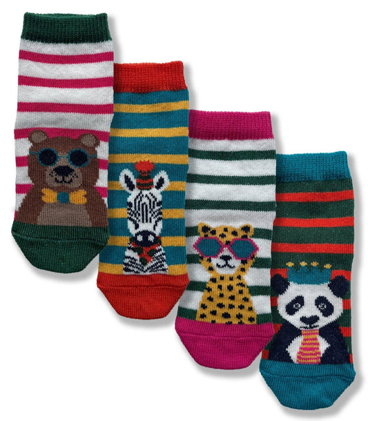 4pk Baby Zoo Life Cotton Socks