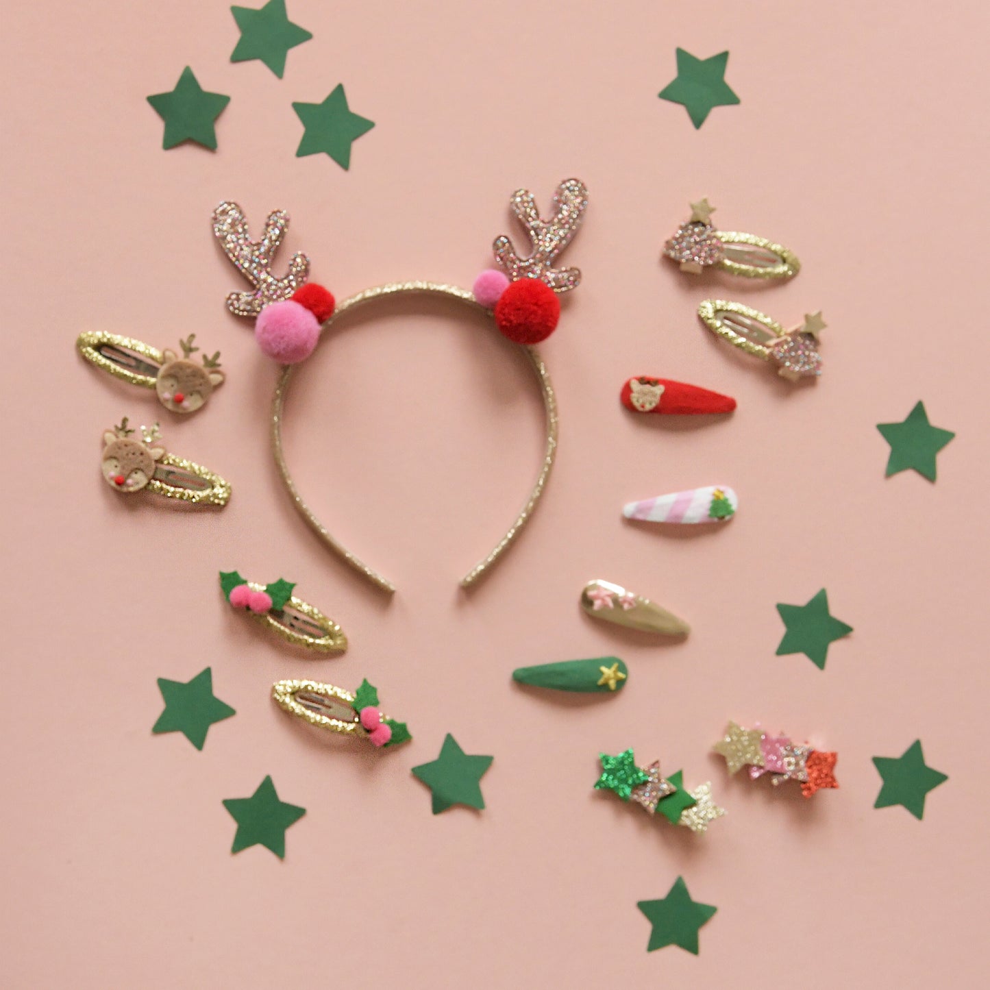 Jolly Christmas Embroidered Clip Set