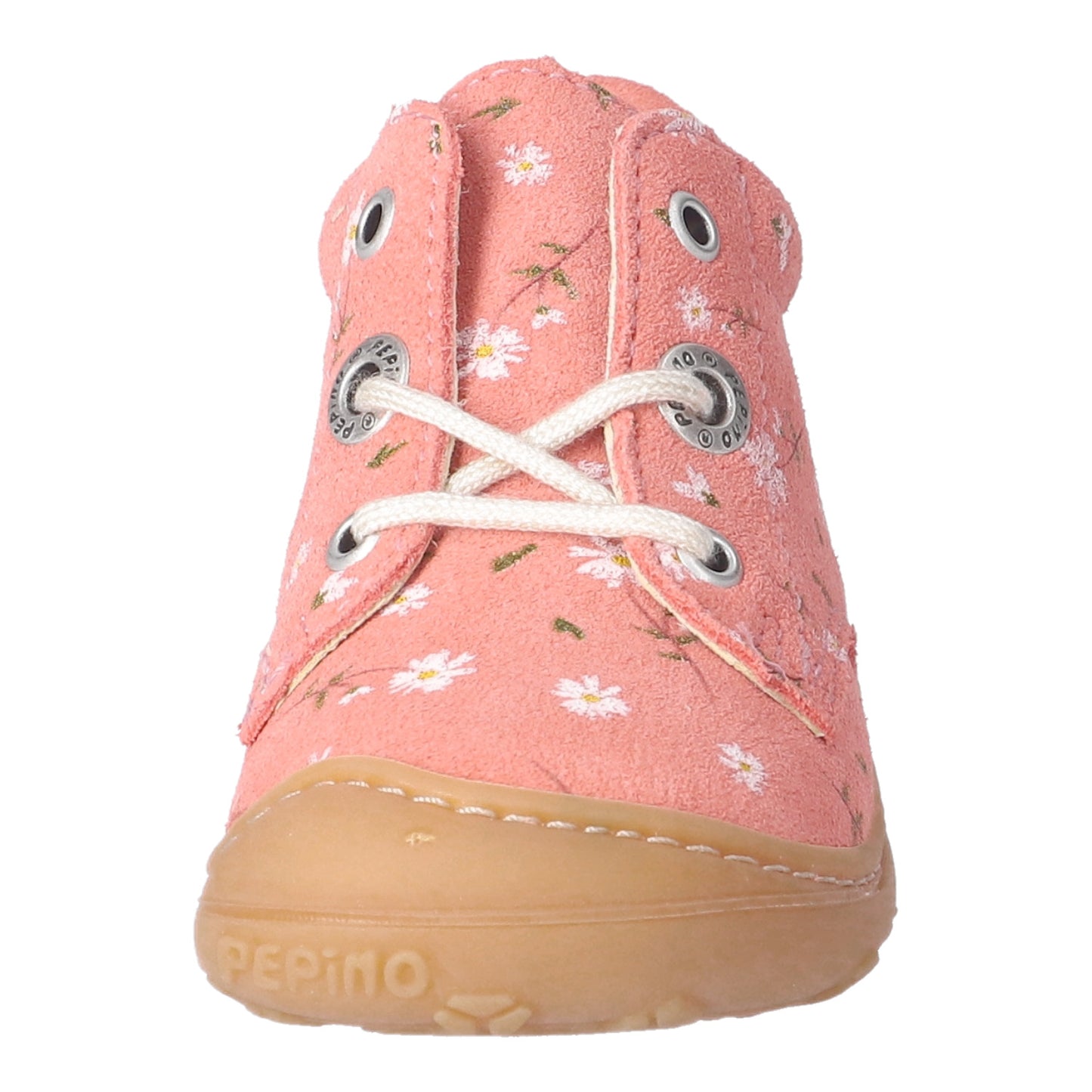 Dots Lace Up Strawberry Floral Pattern Nubuk Leather Shoe