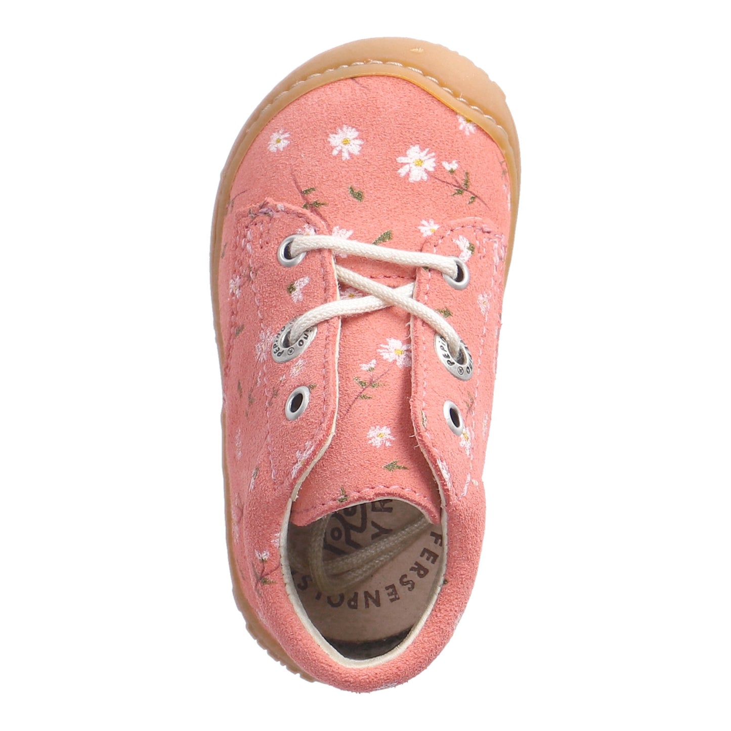 Dots Lace Up Strawberry Floral Pattern Nubuk Leather Shoe