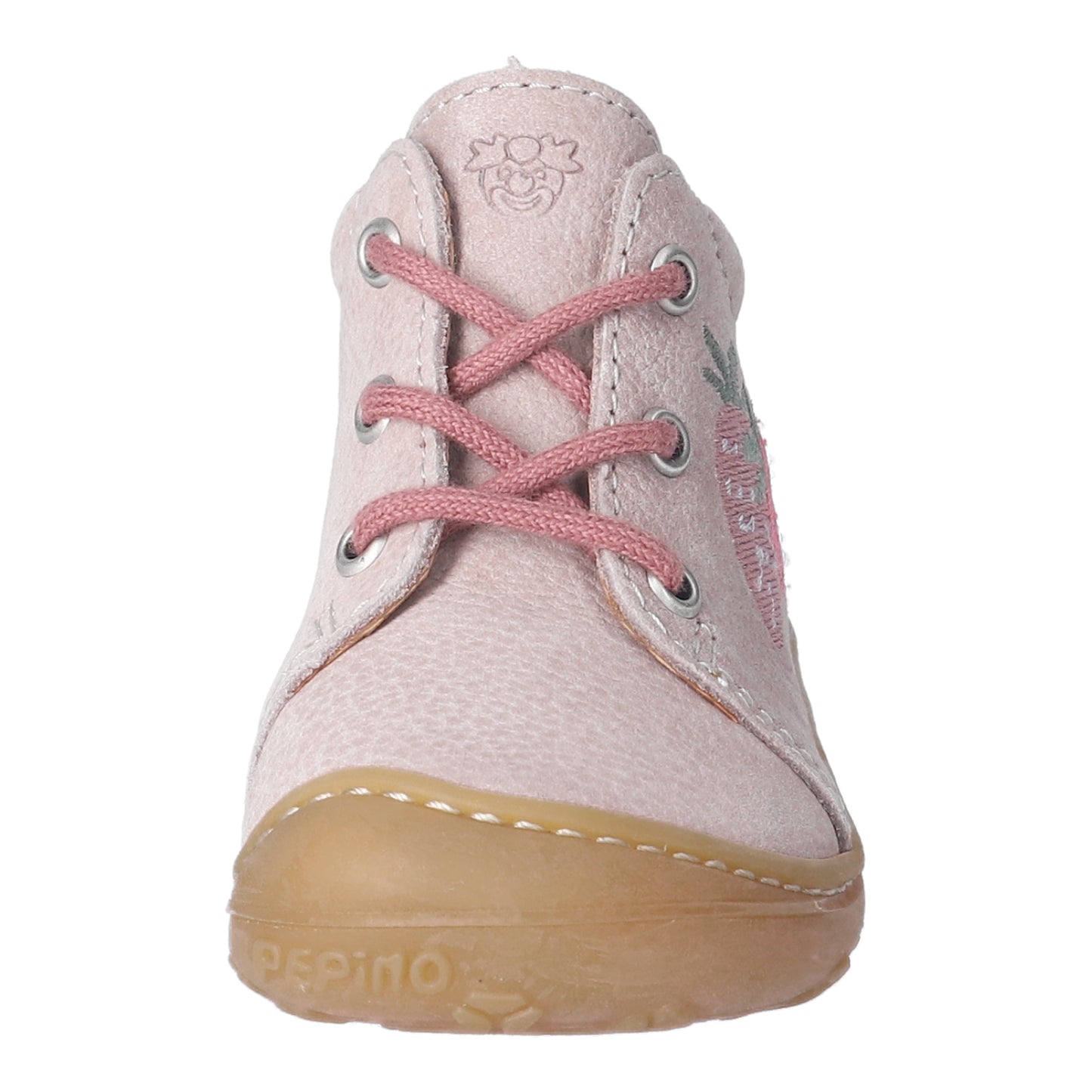 Mecki Pink Strawberry Lace Up Leather First Shoe