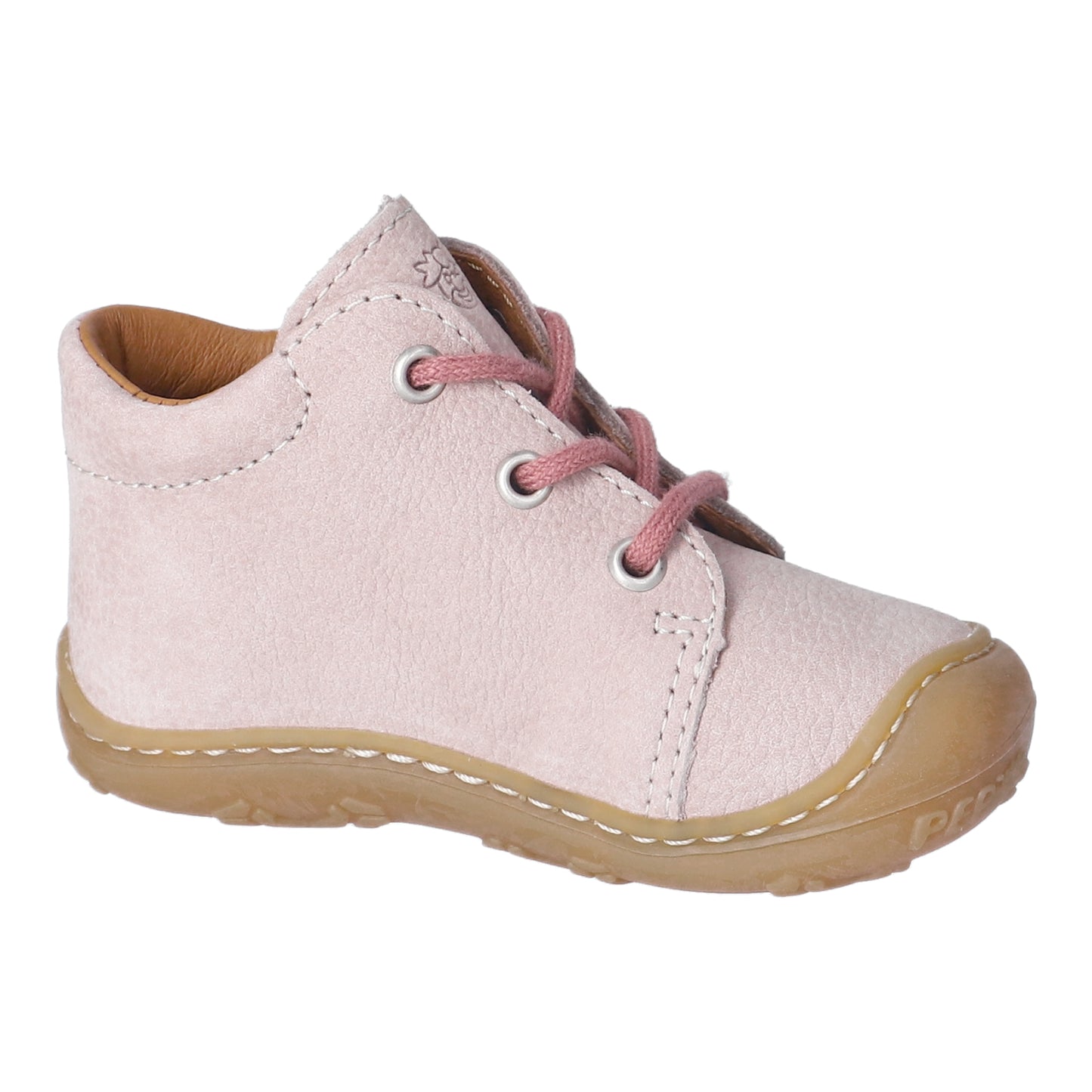 Mecki Pink Strawberry Lace Up Leather First Shoe