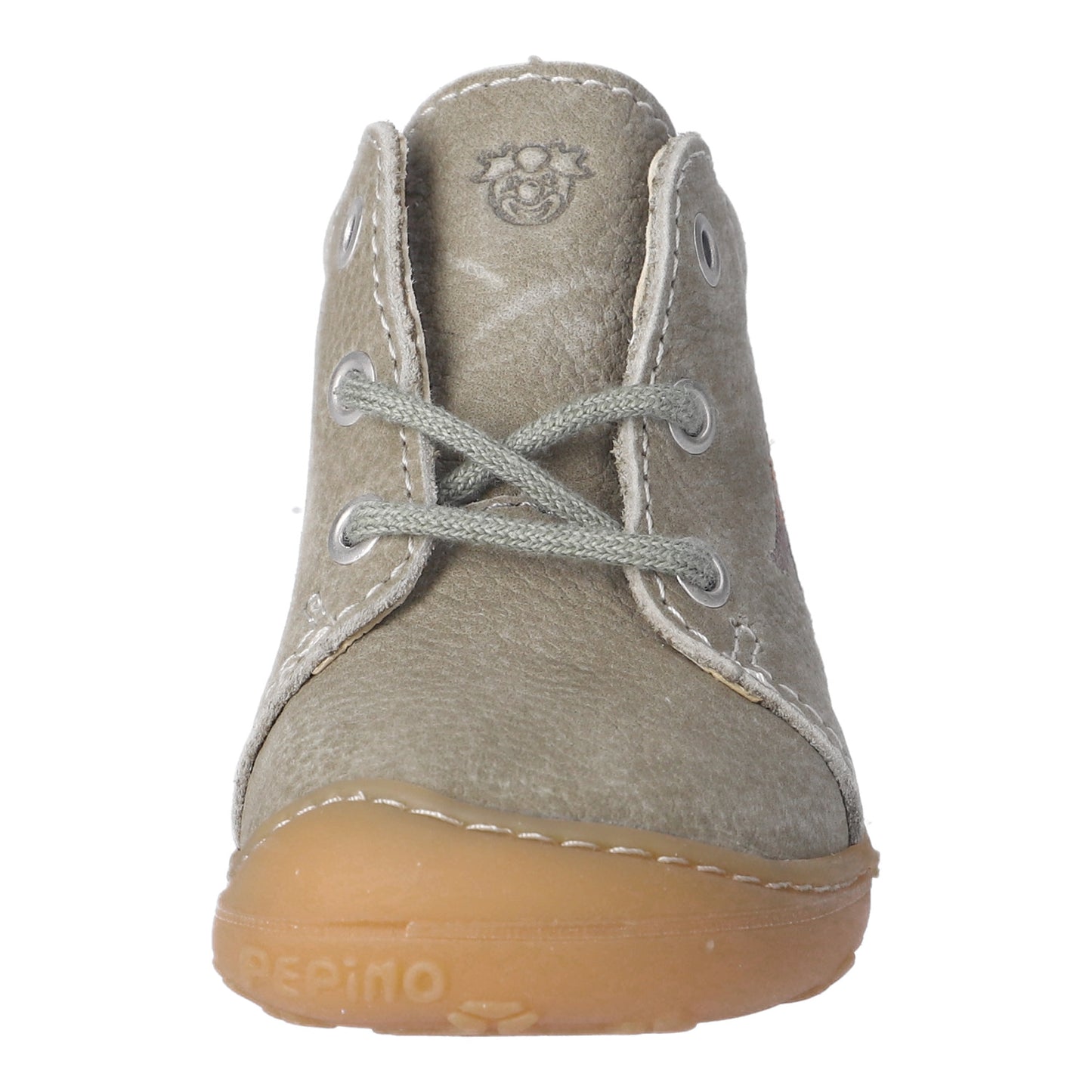 Mecki Eucalyptus Green Dino Print Lace Up Leather First Shoe