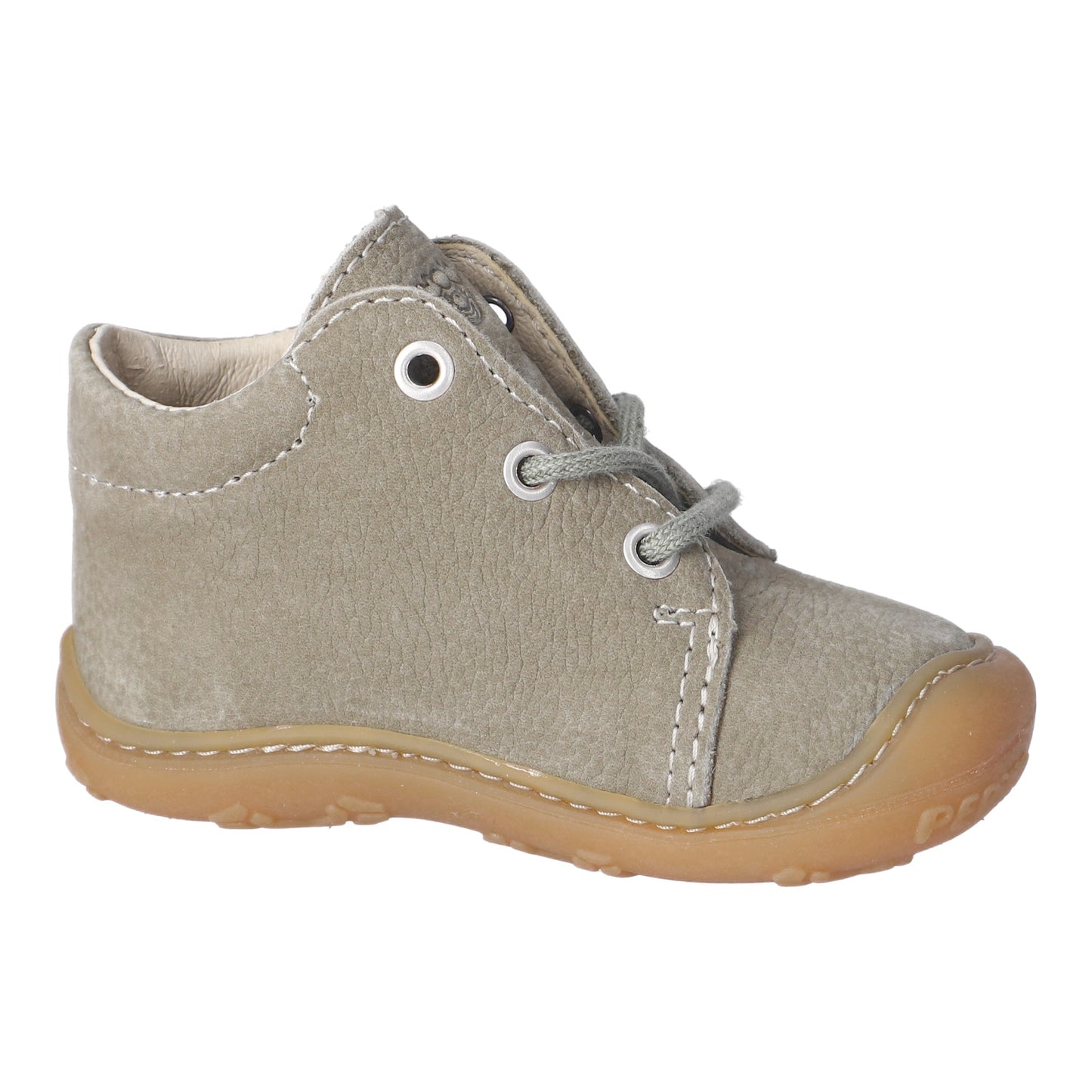 Mecki Eucalyptus Green Dino Print Lace Up Leather First Shoe