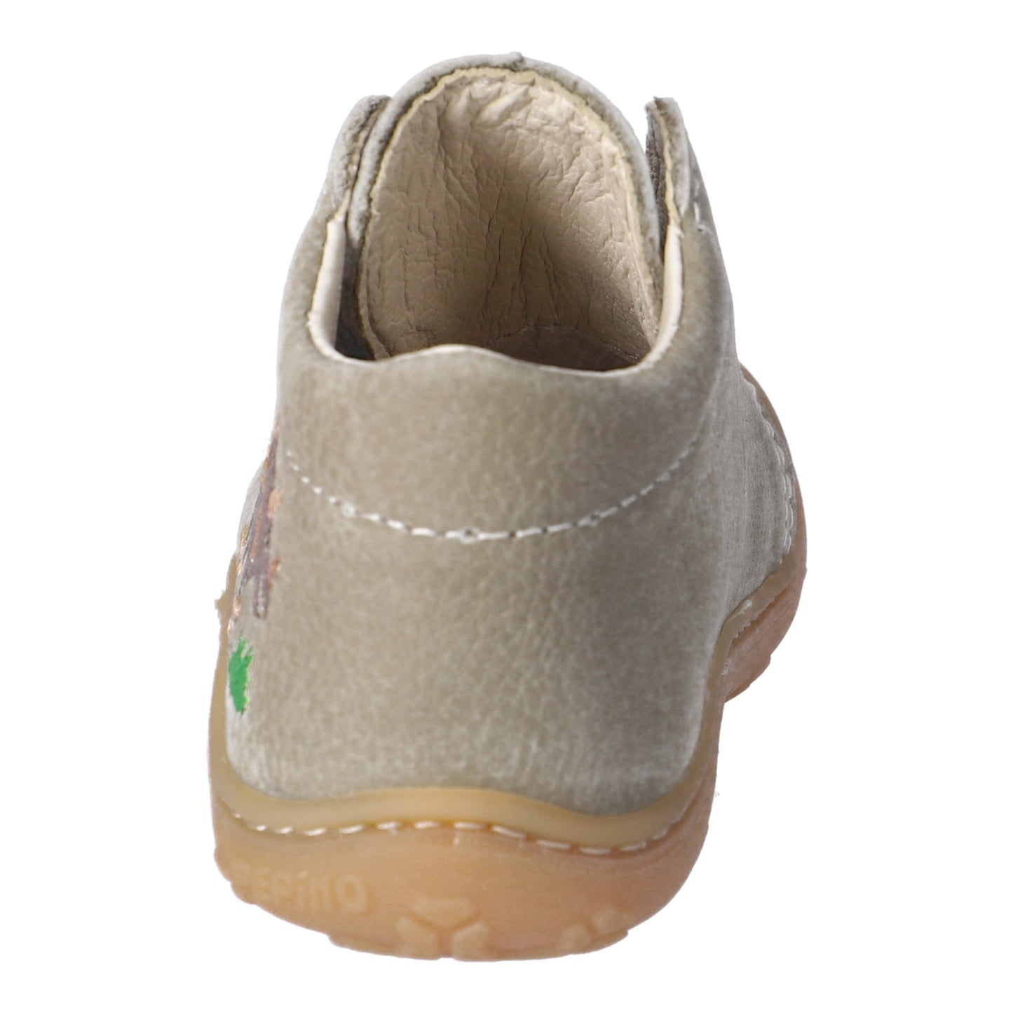 Mecki Eucalyptus Green Dino Print Lace Up Leather First Shoe