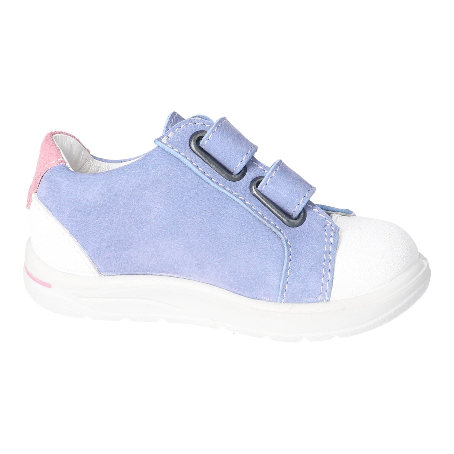 Nippy Leather Sneaker Shoe in Pale Cloud Blue and Pink