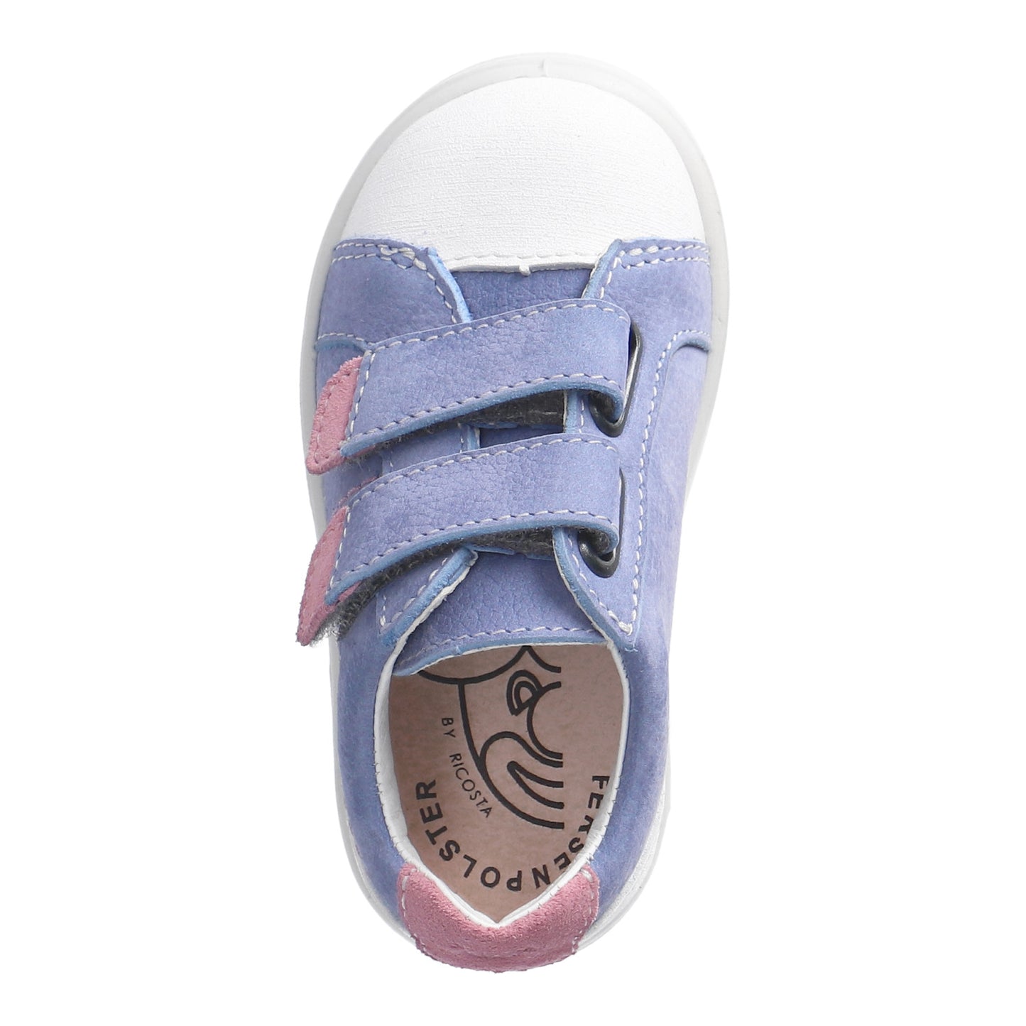 Nippy Leather Sneaker Shoe in Pale Cloud Blue and Pink