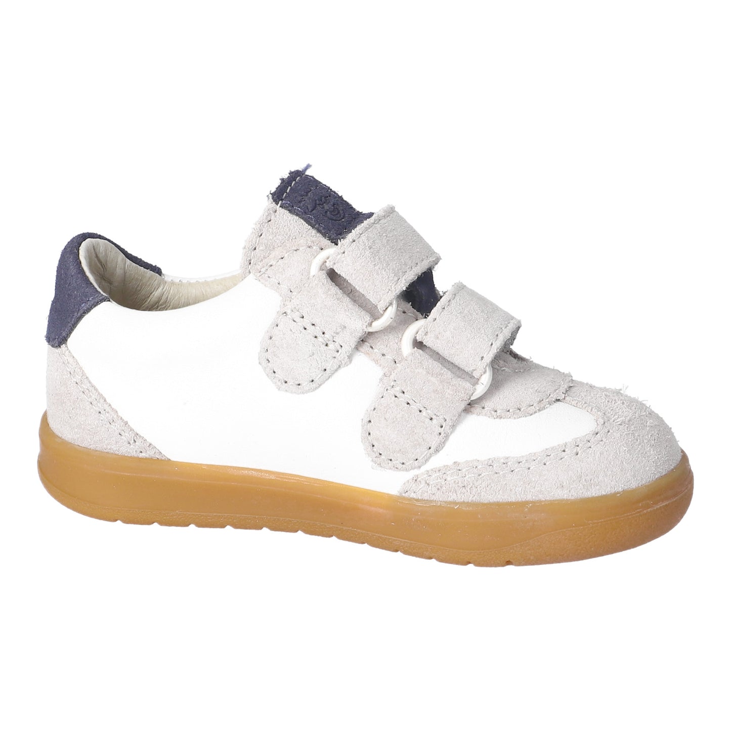 Dakota Stone, White and Navy Suede And Leather Sneaker Style Shoe