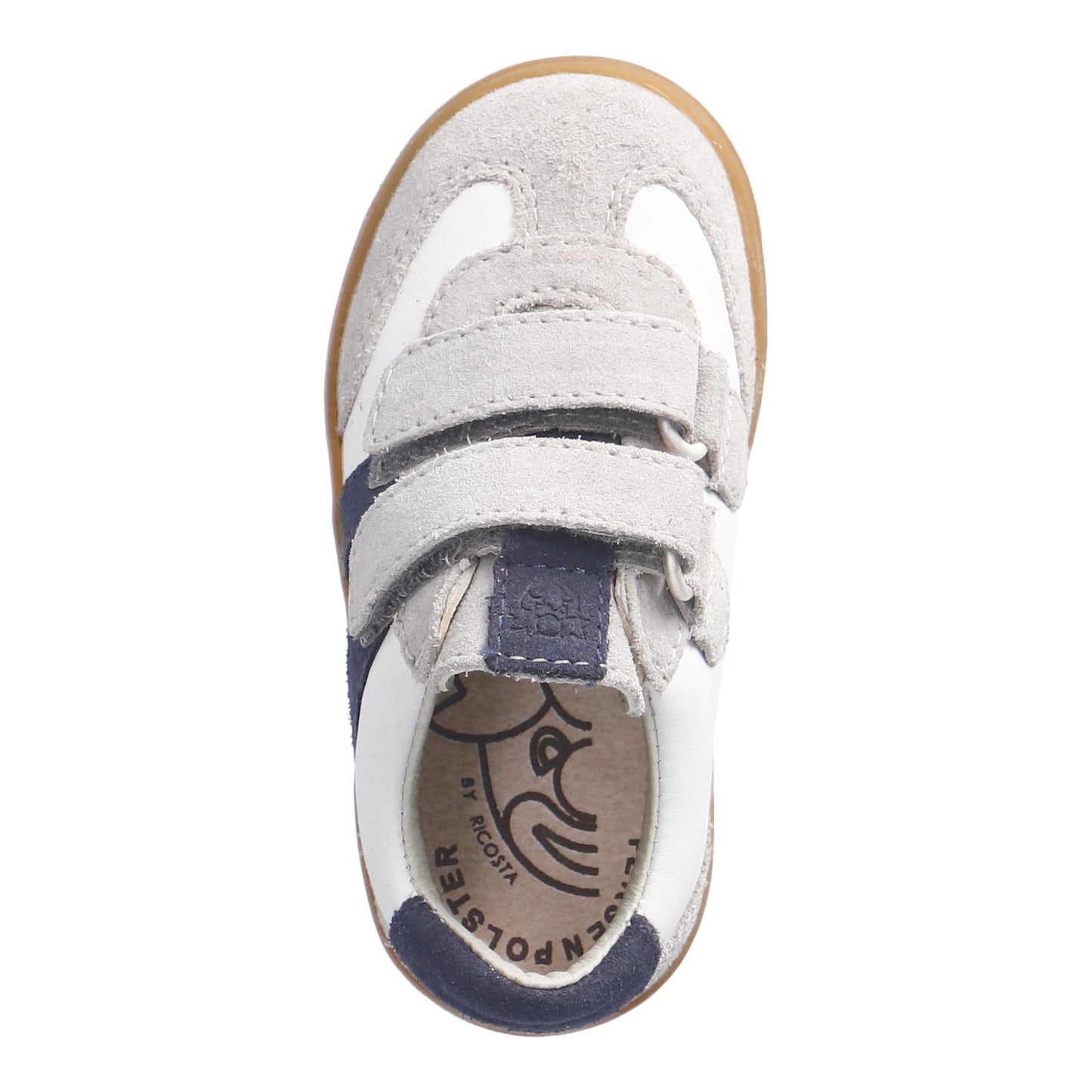 Dakota Stone, White and Navy Suede And Leather Sneaker Style Shoe