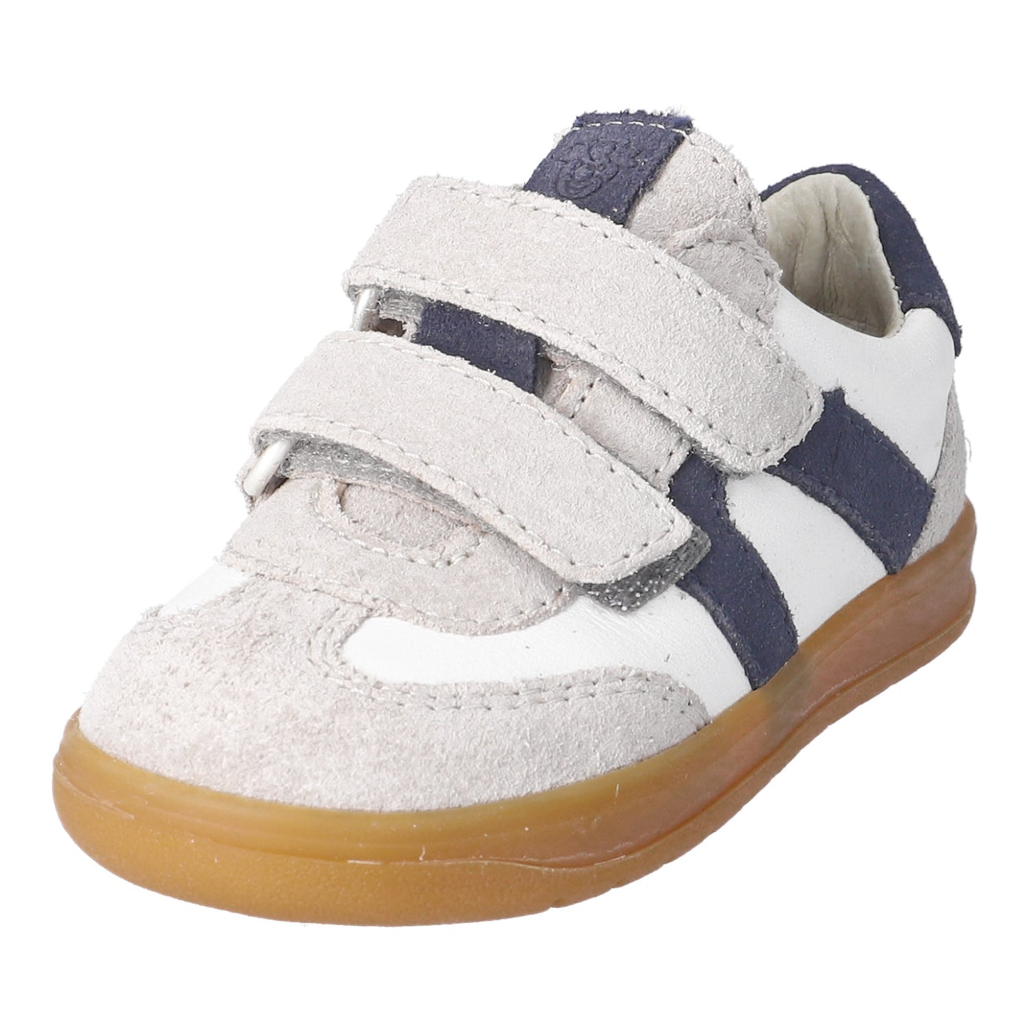 Dakota Stone, White and Navy Suede And Leather Sneaker Style Shoe