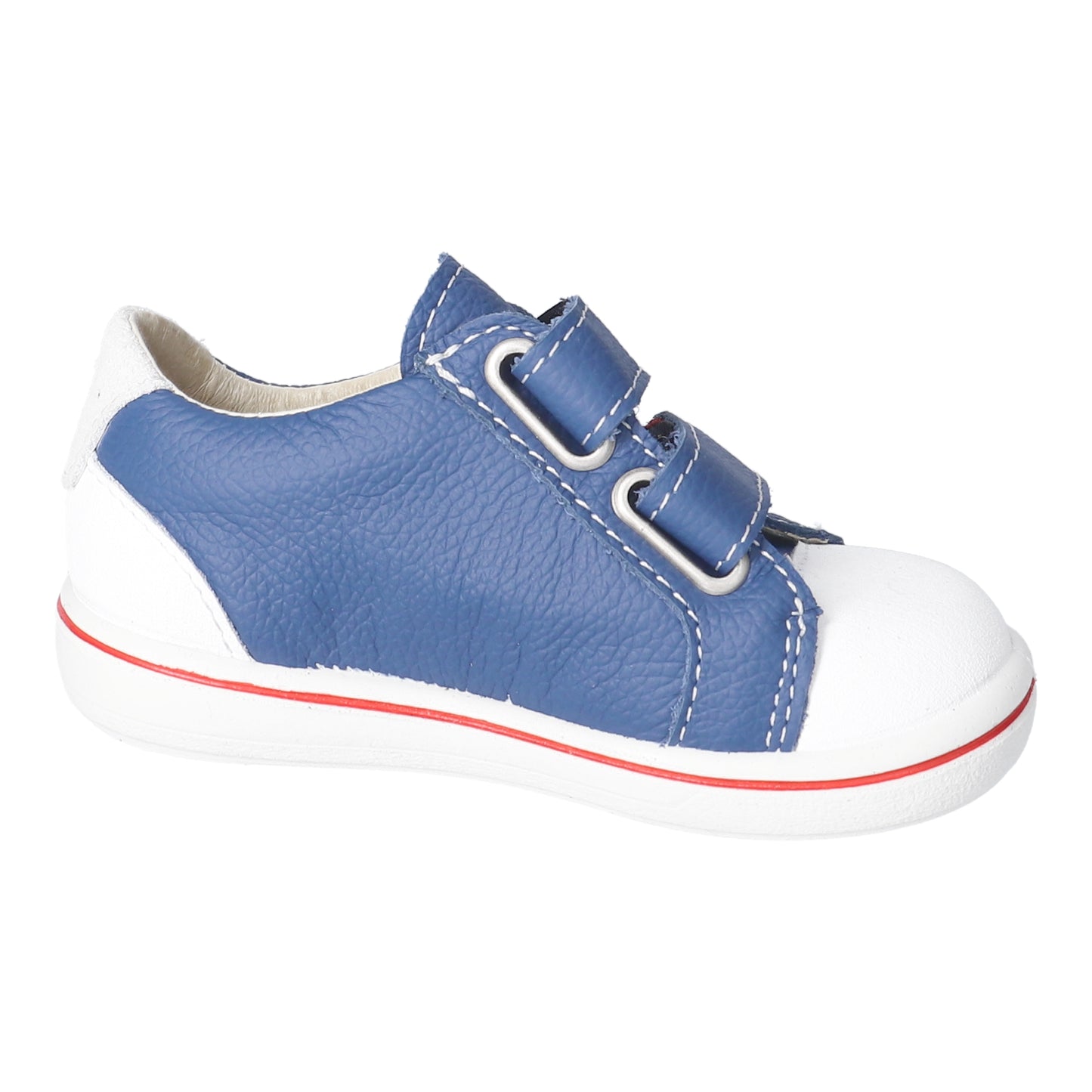 Nippy Leather Sneaker in Blue and Red