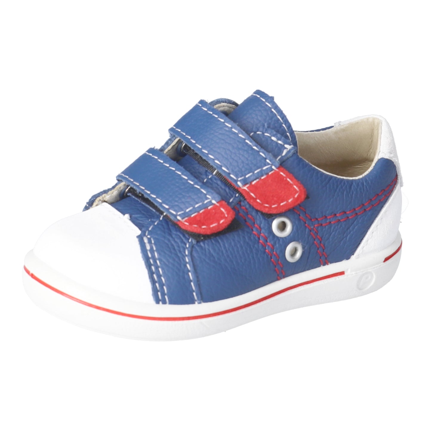 Nippy Leather Sneaker in Blue and Red