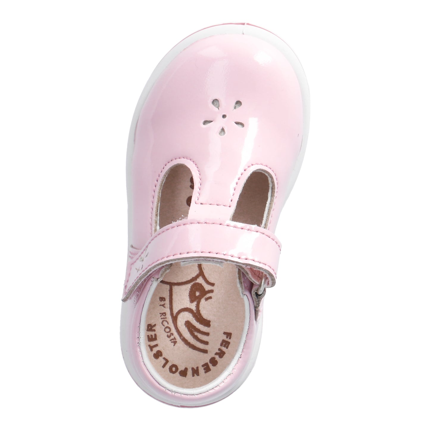 Winona T-Bar Girl's shoe in Blush Pink Patent