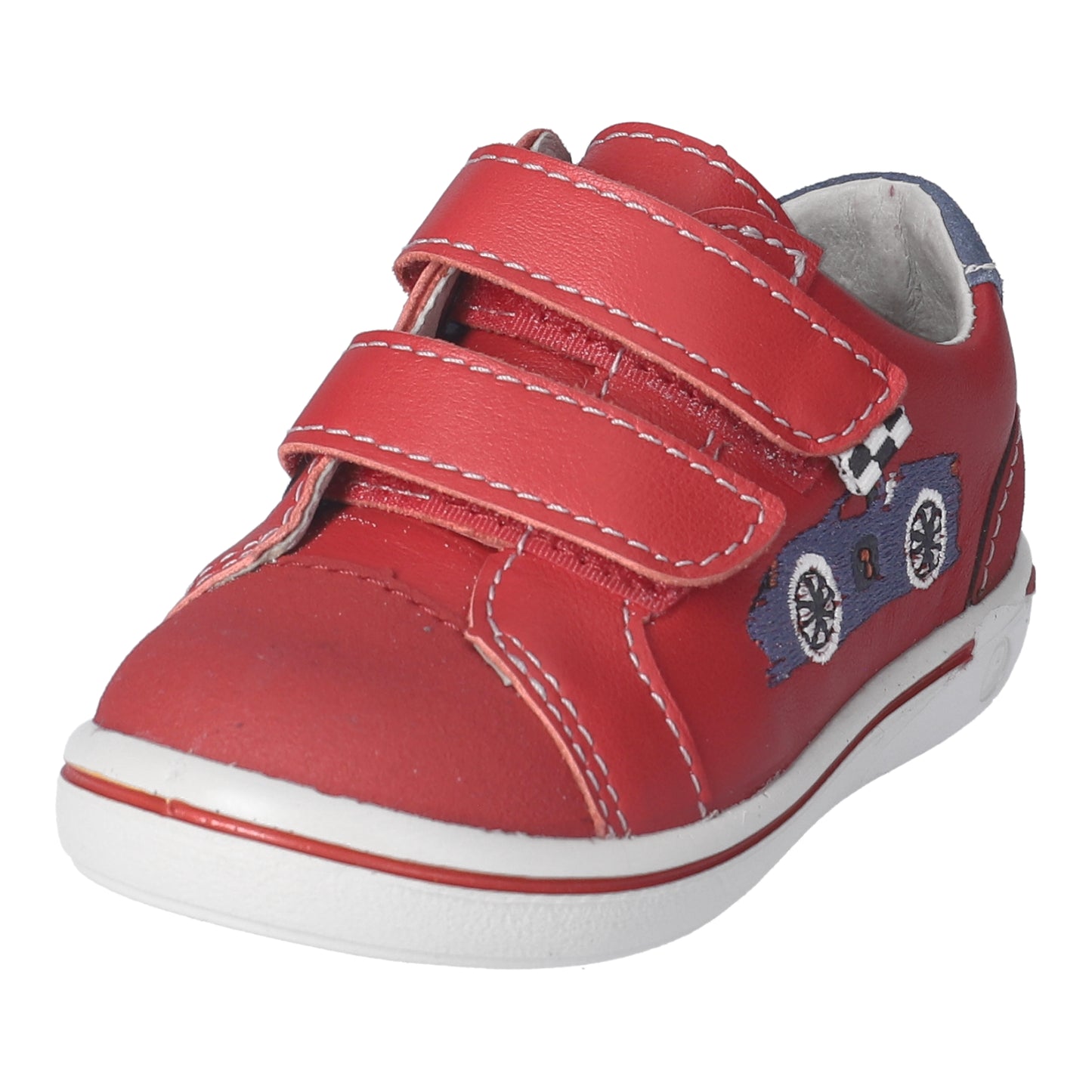 Luigi Red Leather Sneaker with Racing Car Design