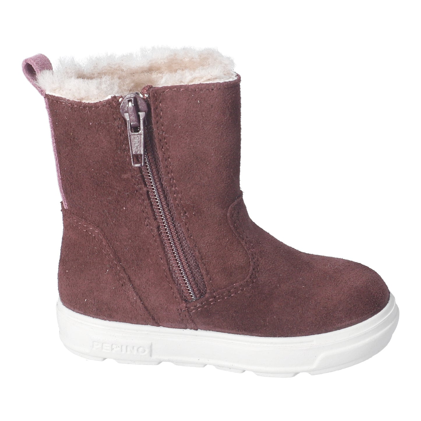 Cosy Dark Purple With Cherries Warm Lined Waterproof Zipped Boot
